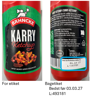 Orkla tilbagekalder Bähncke Karry Ketchup fra en lang række danske butikker